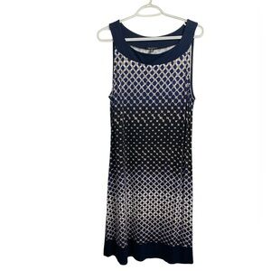 Linea Domani Navy and  Beige Sleeveless Summer Dress, Stretch, Lightweight